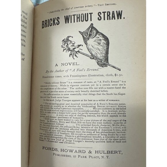 Antique 1879 Book Figs and Thistles Western Reserve Romance Albion Tourgee - Picture 9 of 13